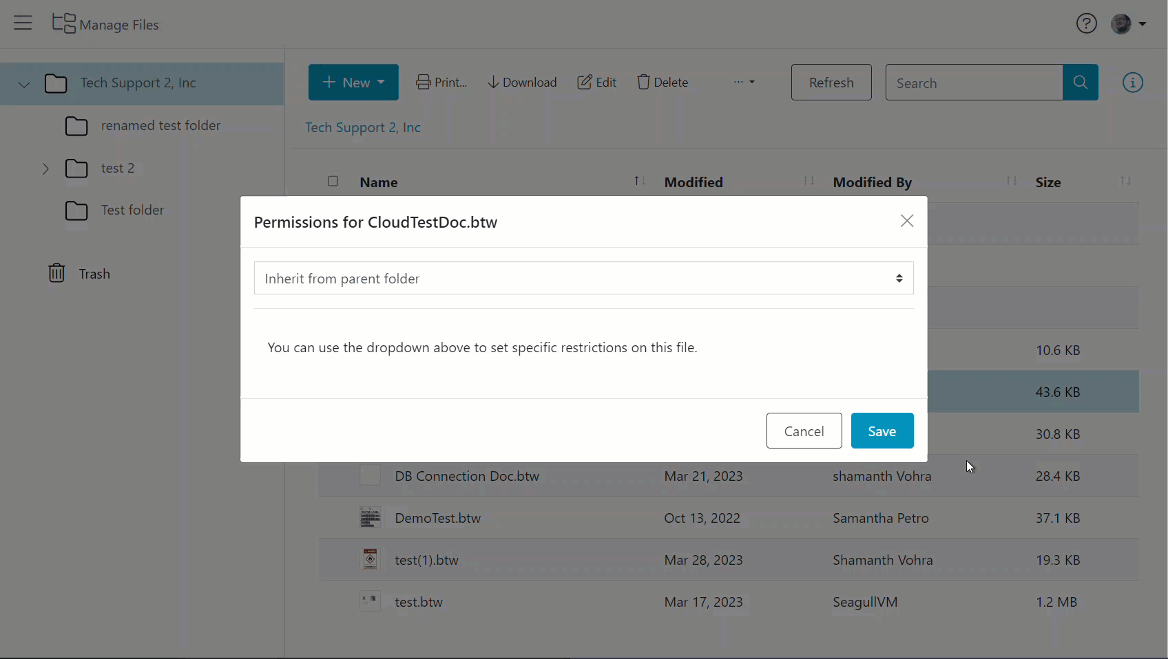 Setting File and Folder Permissions in BarTender Cloud BarTender