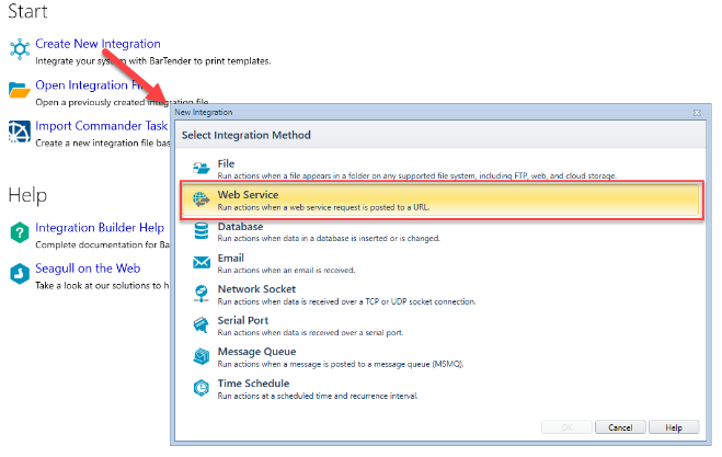 How to Set Up a Web Service Integration – BarTender Support Portal
