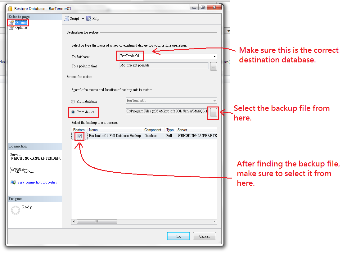 How to move BarTender System Database or SQL Server database to a new